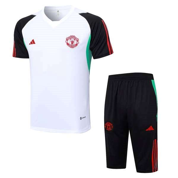 Camiseta Entrenamiento Manchester United Conjunto Completo 2023/24 Blanco
